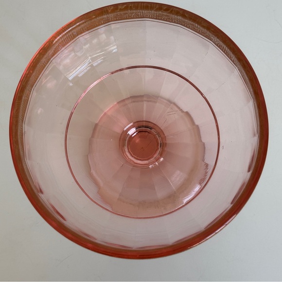 Vintage Pink Glass Footed Compote Candy Dish Gold Trim Tiffin Rambler Rose - Picture 9 of 14